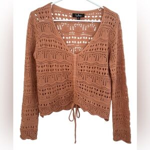 Lulu's Rust Crochet Knit Top